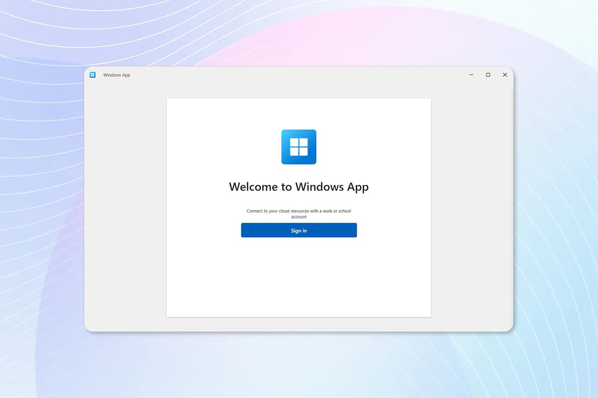 Windows App Sign In